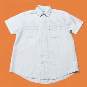 Old Navy Linen Blend Short Sleeve Sea Green Beach Vacation Men’s Shirt L